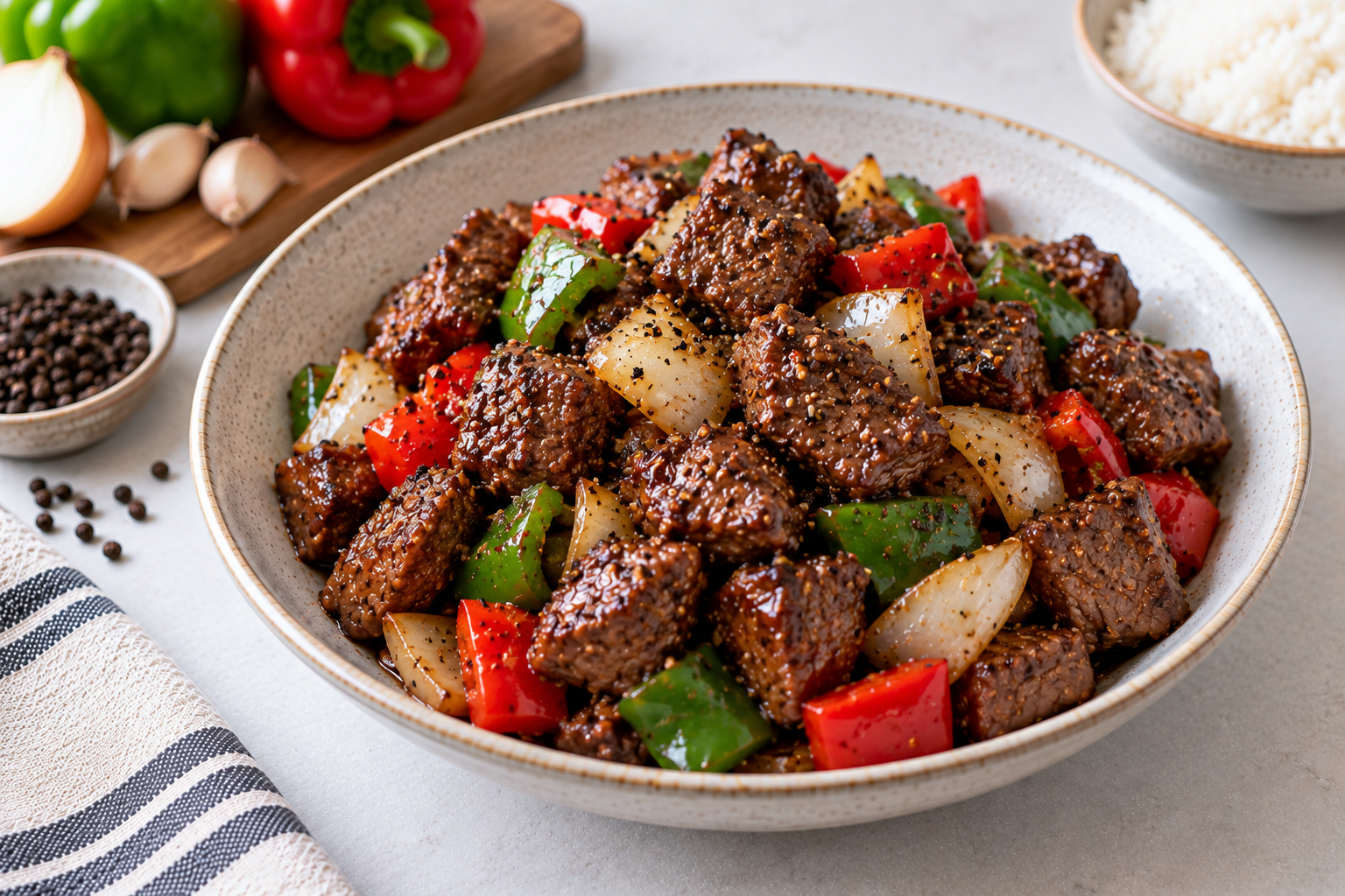 Peppered Beef Cubes