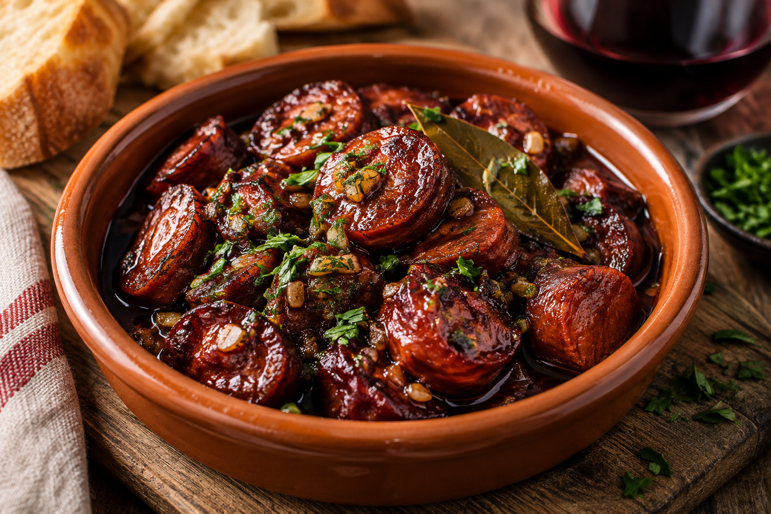 Chorizo in Red Wine