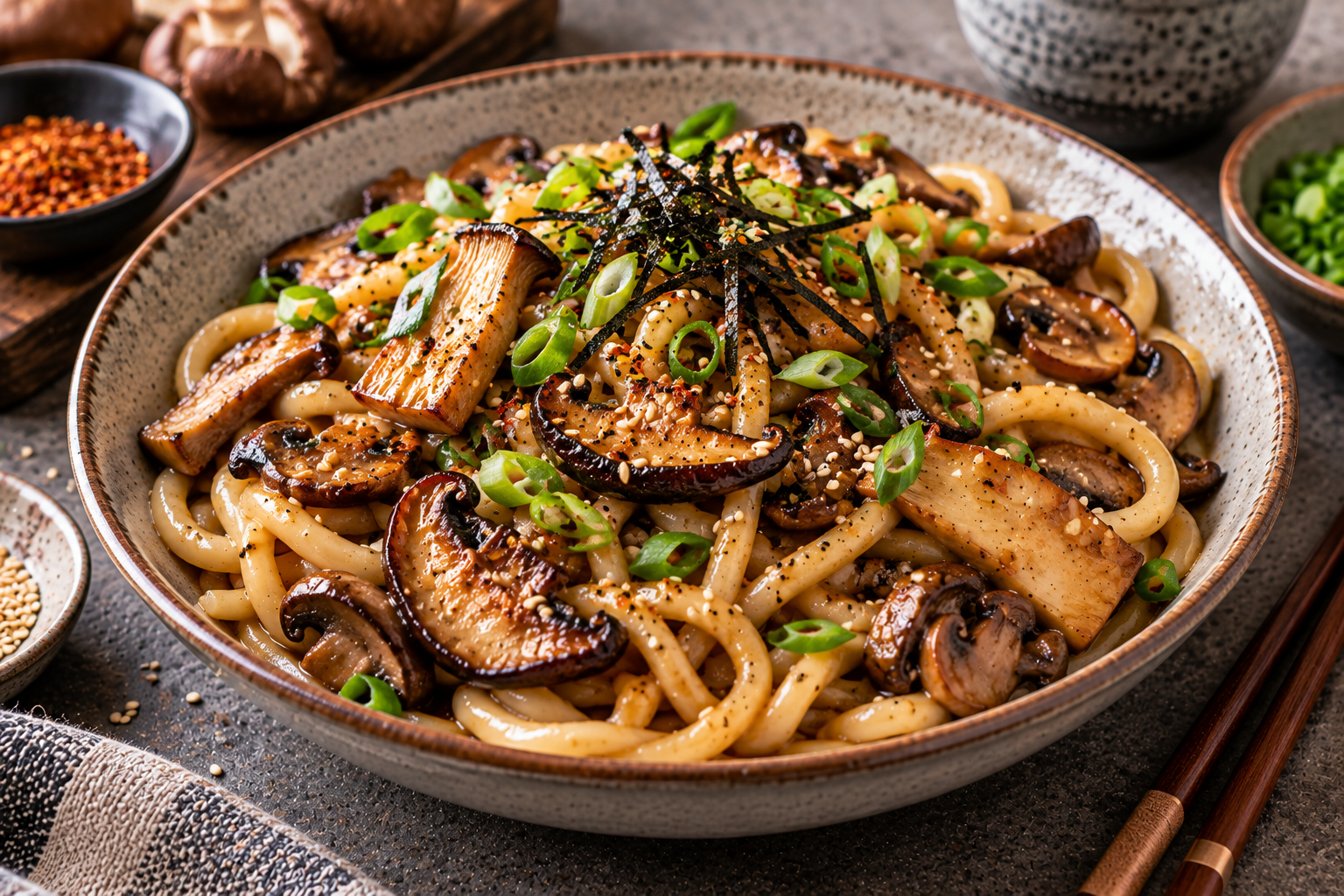 Miso Butter Mushroom Udon