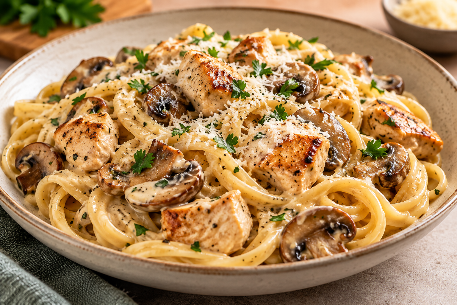 Garlic Parmesan Chicken Pasta