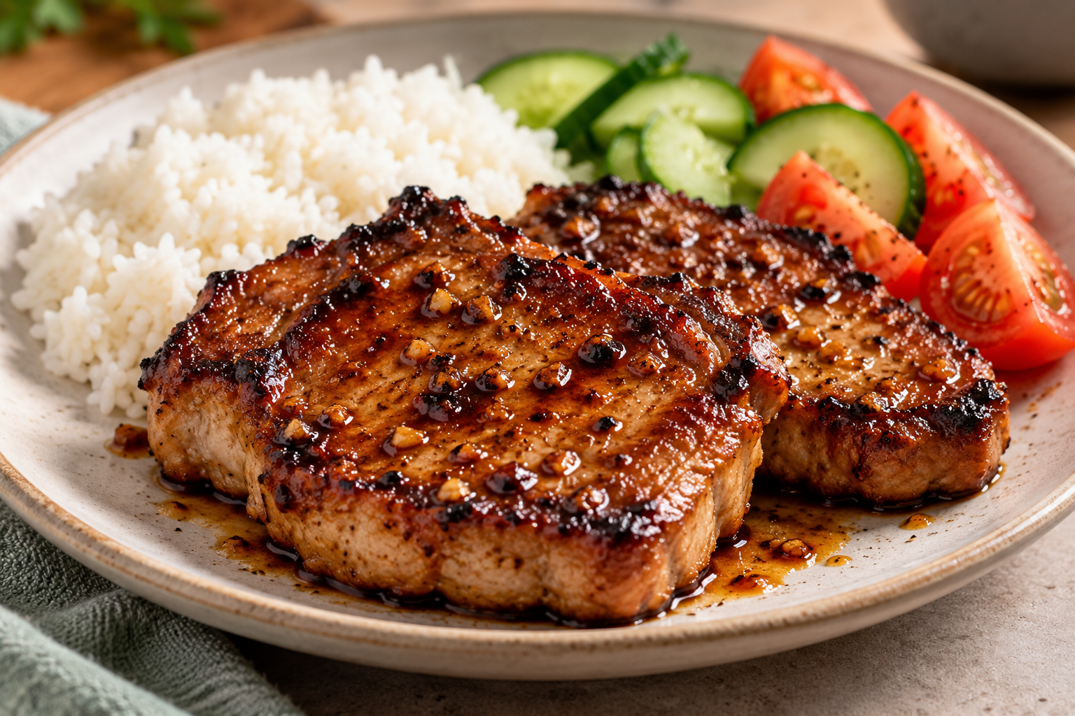 Honey Soy Garlic Pork Chops